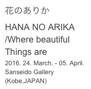 花のありか
HANA NO ARIKA
/Where beautiful Things are
2016. 24. March. - 05. April.
Sanseido Gallery (Kobe,JAPAN)