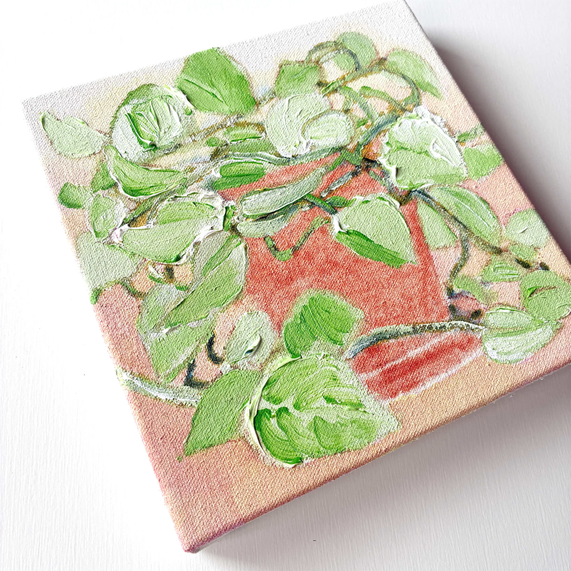 アクリル抽象画「Colors on Canvas」鉢植え植物