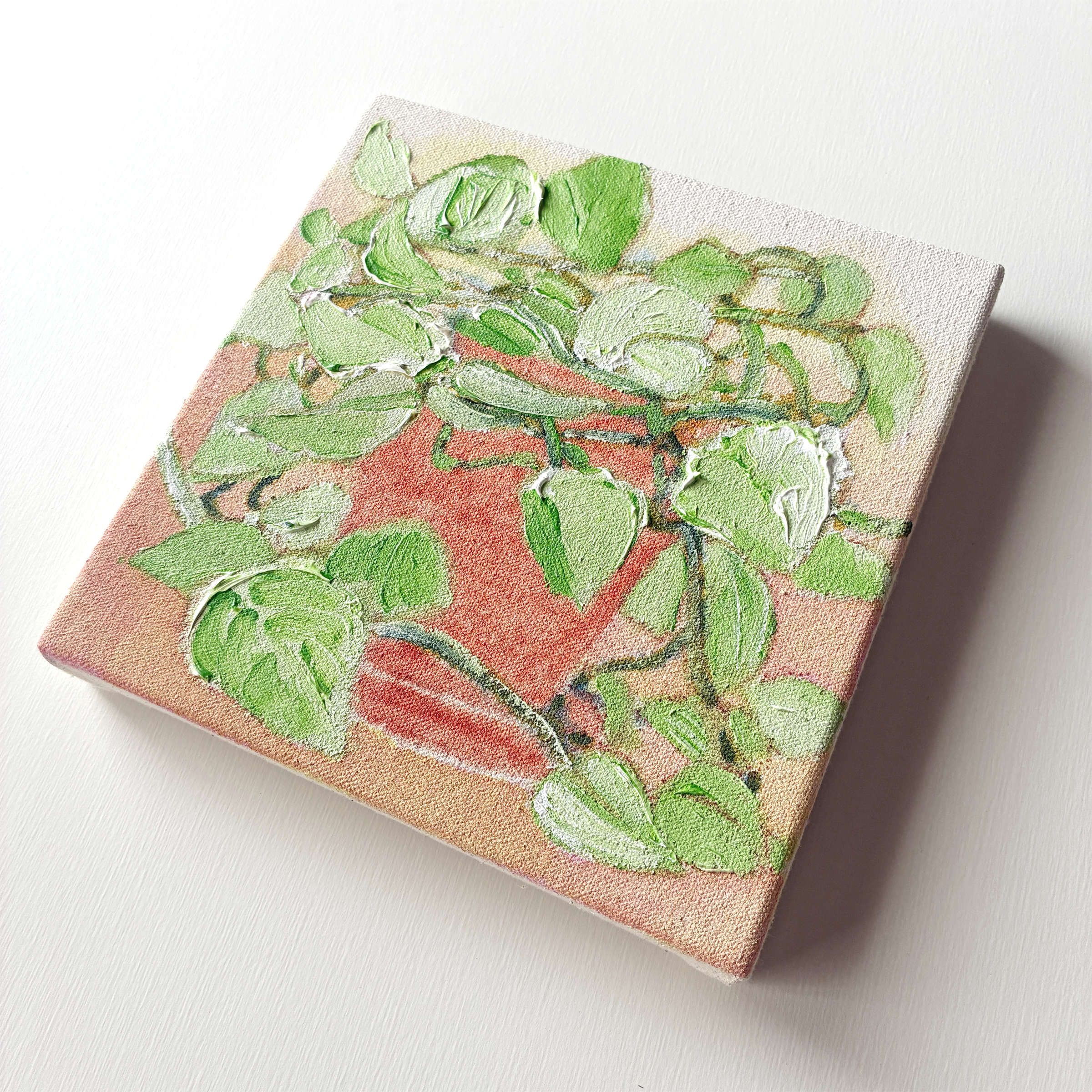アクリル抽象画「Colors on Canvas」鉢植え植物